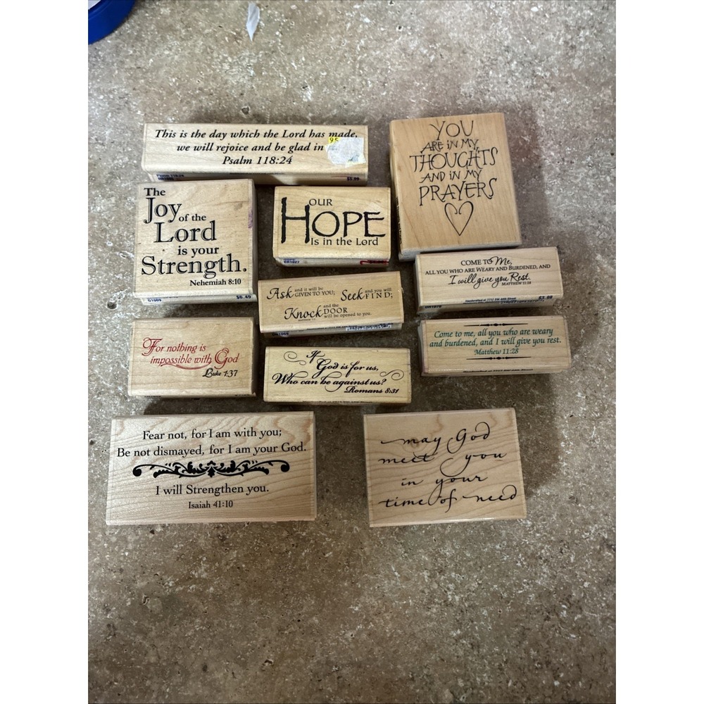 20 Scripture Stamps, Wood Mounted, Set #2